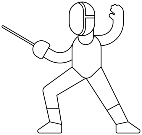 Person Fencing Emoji Coloring Page